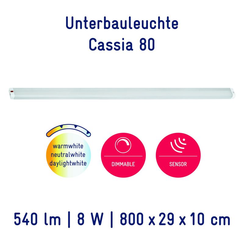 Réglette LED avec interrupteur Müller-licht Cassia noir 60 cm 2700